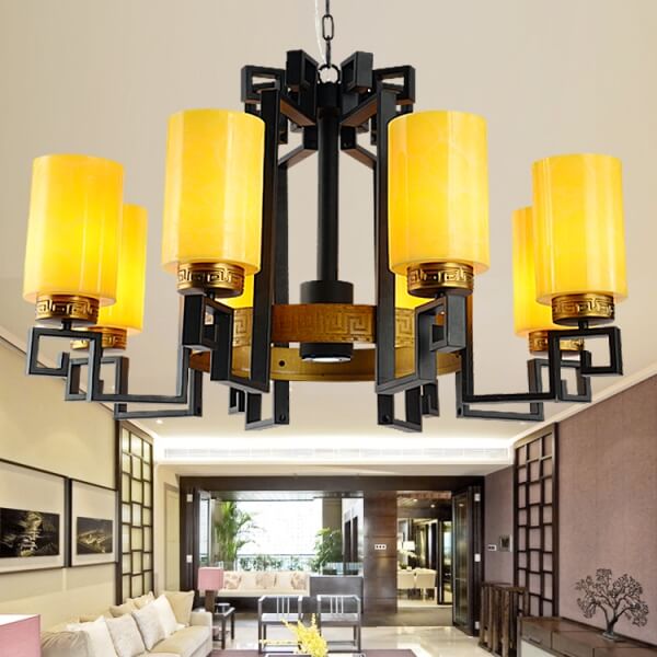 仿云石中式吊燈價格 手工烤漆中式玄關(guān)吊燈多少錢？
